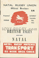 Natal v British Isles 1955 rugby  Programmes